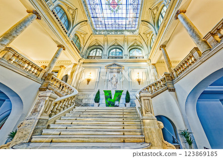 Indoor view Valencia City Hall  on City Hall Square. 123869185