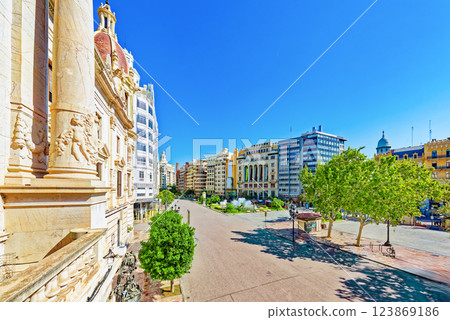 Valencia. Modernisme Plaza of the City Hall . 123869186