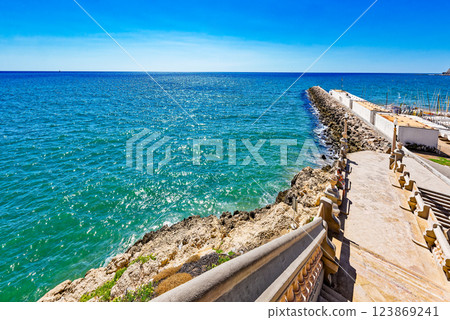 Seafront of Sitges,a beautiful town near Barcelona. Seafront of Sitges,a beautiful town near Barcelona. 123869241