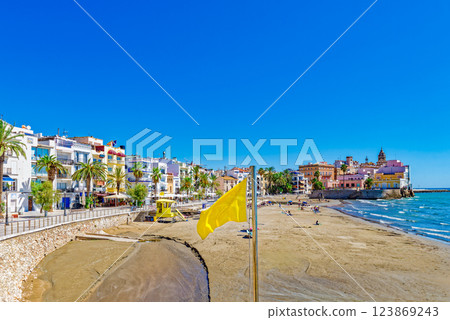 Seafront of Sitges,a beautiful town near Barcelona. Seafront of Sitges,a beautiful town near Barcelona. 123869243