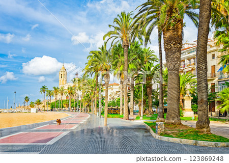 Seafront of Sitges,a beautiful town near Barcelona. Seafront of Sitges,a beautiful town near Barcelona. 123869248