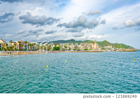 Seafront of Sitges,a beautiful town near Barcelona. 123869249