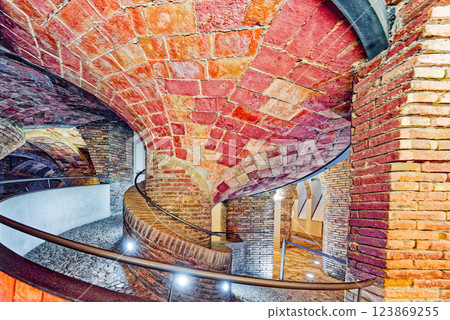Barcelona. Inside Palace of Guell (Palau Guell) Gothic Quarter. Barcelona. Inside Palace of Guell (Palau Guell) Gothic Quarter. 123869255