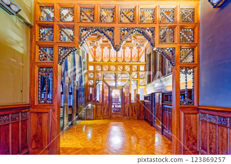 Barcelona. Inside Palace of Guell (Palau Guell) Gothic Quarter. Barcelona. Inside Palace of Guell (Palau Guell) Gothic Quarter. 123869257