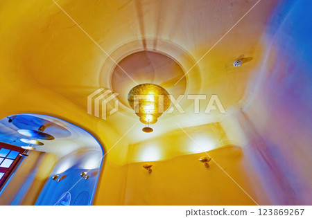 Interior and inner chambers Gaudi's creation- House Casa Batllo. 123869267