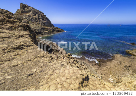 Columnar Jointing Structures Of Punta Baja, Cabo de Gata-Nijar Natural Park, Spain 123869452