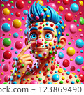 Surreal Candy Overload Vibrant Psychedelic Art 123869490