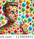 Surreal Candy Overload Vibrant Psychedelic Art 123869491