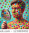 Surreal Candy Overload Vibrant Psychedelic Art 123869492