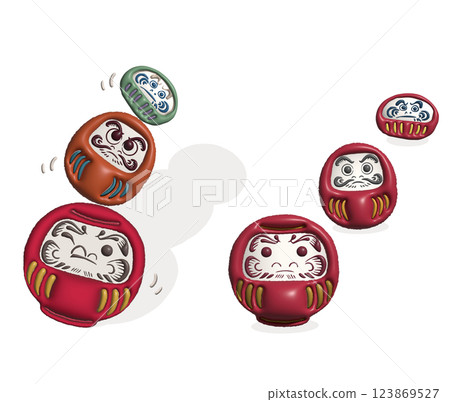 Plump retro Daruma doll - a lucky charm 123869527