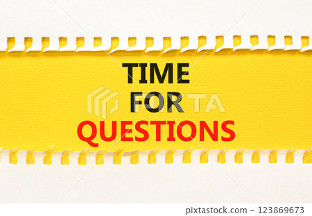 Time for questions symbol. Concept words Time for questions on beautiful yellow paper. Beautiful yellow white background. Business time for questions concept. Copy space. Time for questions symbol. Concept words Time for questions on beautiful yellow paper. Beautiful yellow white background. Business time for questions concept. Copy space. 123869673
