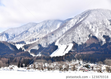 長野縣白馬村風景 / 眺望白馬佐野坂滑雪場（長野縣白馬村）[2025年3月] 123870318