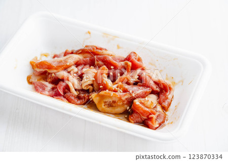 Seasoned pork mince 123870334