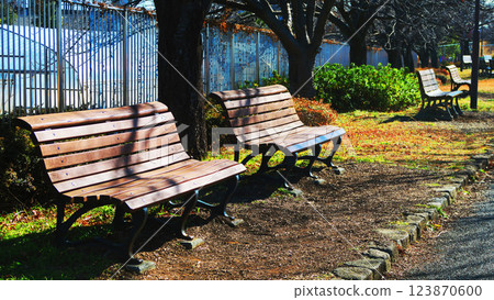Scenery with benches in Urban Agricultural Park (Adachi-ku, Tokyo) Scenery with benches in Urban Agricultural Park (Adachi-ku, Tokyo) 123870600