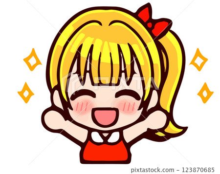 Cute ponytail chibi character doodle style illustration material 4 Cute ponytail chibi character doodle style illustration material 4 123870685