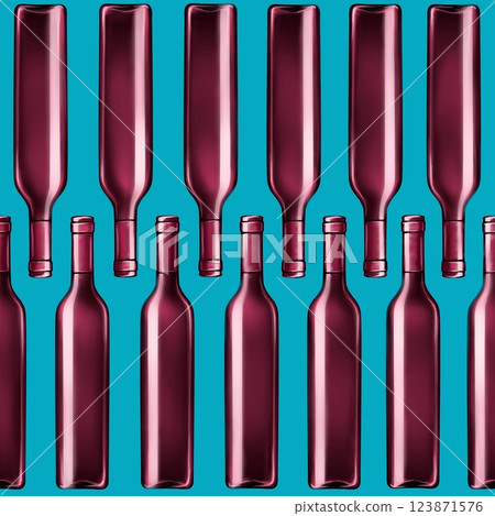 Wine bottles seamless pattern. Hand drawn endless background for bars and restaurants. Wine bottles seamless pattern. Hand drawn endless background for bars and restaurants. 123871576