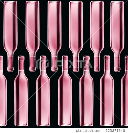 Wine bottles seamless pattern. Hand drawn endless background for bars and restaurants. Wine bottles seamless pattern. Hand drawn endless background for bars and restaurants. 123871640