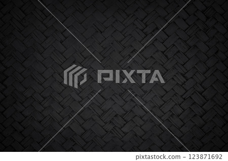 Black weave bamboo pattern, woven rattan mat texture for background and design art work. Black weave bamboo pattern, woven rattan mat texture for background and design art work. 123871692