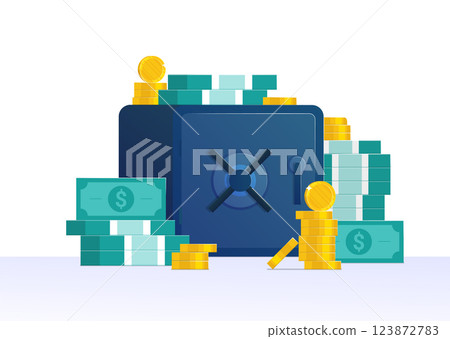 Bank deposit and capital saving banner. 123872783