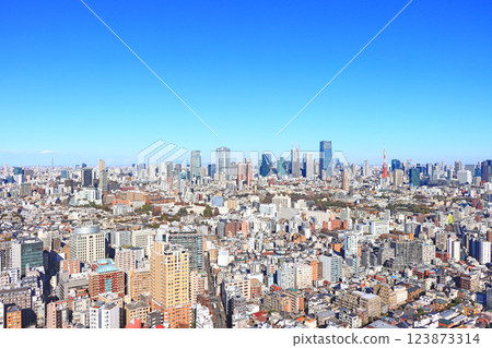 Minato-ku, Tokyo, Tokyo cityscape and Tokyo Tower scenery Minato-ku, Tokyo, Tokyo cityscape and Tokyo Tower scenery 123873314