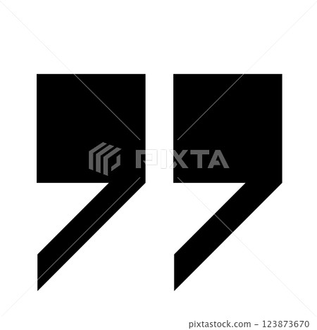 The square quotes are black on a white background. The square quotes are black on a white background. 123873670