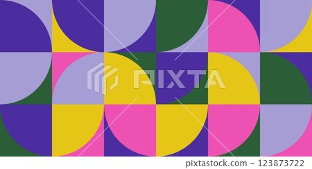 Bright colorful modern geometric pattern. 123873722
