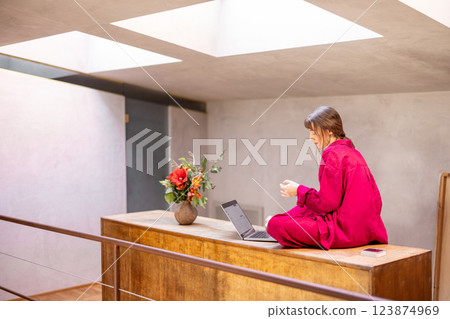 Minimalist Workspace with Natural Light Minimalist Workspace with Natural Light 123874969