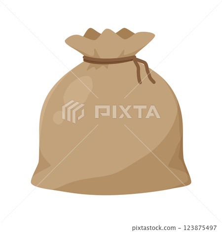 Cute burlap bag illustration 123875497