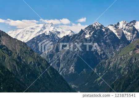 Karakol Gorge, Kyrgyzstan. Summer Mountain Landscape 123875541