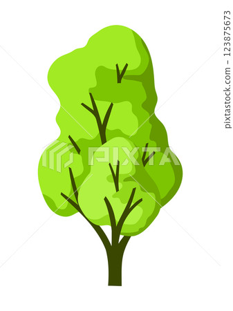 Stylized tree with leaves. Natural summer or spring image. Stylized tree with leaves. Natural summer or spring image. 123875673