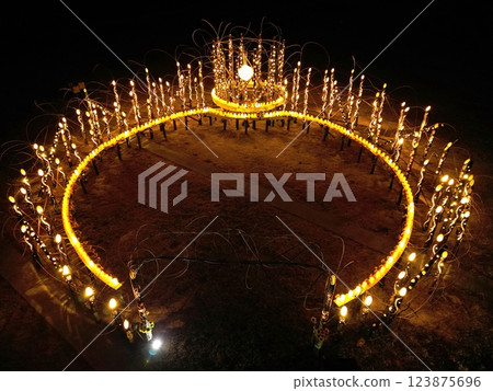 Bamboo lanterns at Okawa Elementary School 123875696
