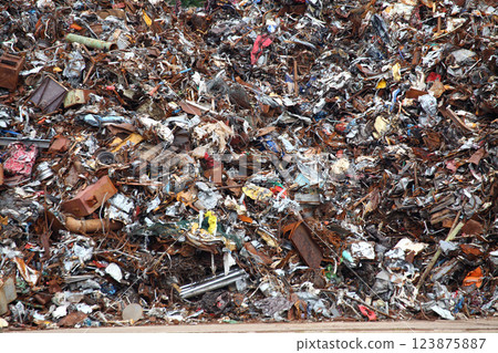 Scrap Metal ready for recycling 123875887