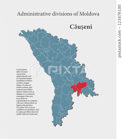 Vector map Moldova - Causeni District 123876180
