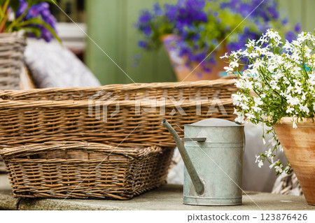 Big empty decorative wicker baskets Big empty decorative wicker baskets 123876426