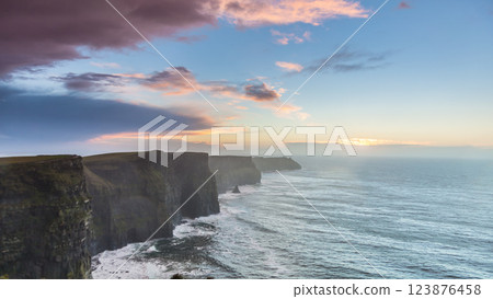 Cliffs of Moher at sunset in Co. Clare Ireland 123876458