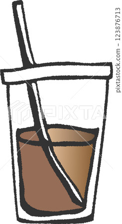 外帶杯冰咖啡和冰飲料的插畫素材 外帶杯冰咖啡和冰飲料的插畫素材 123876713