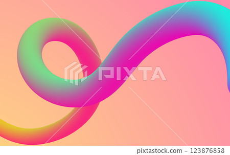 The gradient line. Liquid art of colorful shapes.   Modern colorful design of graceful shapes. Dynamic color flow. A design element 123876858
