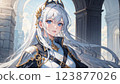 Castle Corridor: Female Knight Gazing 123877026