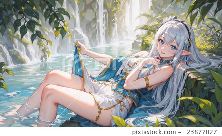 Elf girl bathing 123877027