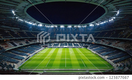 夜空下寂靜的球場：賽前興奮 123877087