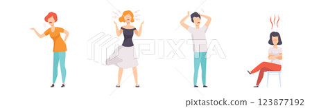 Angry and Furious People Characters Shouting and Steaming Vector Set Angry and Furious People Characters Shouting and Steaming Vector Set 123877192