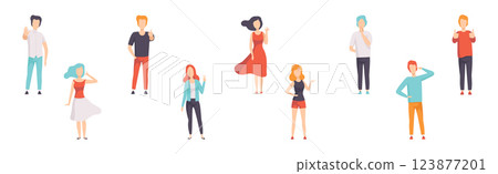 People Character Showing Different Hand Gesture Expressing Emotion with Body Language Vector Set People Character Showing Different Hand Gesture Expressing Emotion with Body Language Vector Set 123877201