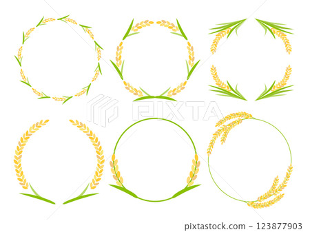 Rice frame illustration set 123877903