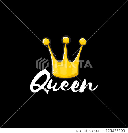 Queen Golden Crown with White Script Typography, Elegant Symbol of Royalty and Feminine Power on Black Background, Perfect for Luxury Design and Digital Art Projects Queen Golden Crown with White Script Typography, Elegant Symbol of Royalty and Feminine Power on Black Background, Perfect for Luxury Design and Digital Art Projects 123878303