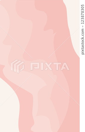 Vertical background wavy lines. Pastel color delicate peach with pink tints. Vector template for design, stories, posts on social networks. 123878305