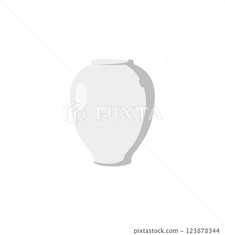 Ceramic Vase Flat Illustration. Clean Icon Design Element on Isolated White Background 123878344