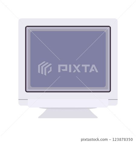 CRT Monitor Flat Illustration. Clean Icon Design Element on Isolated White Background CRT Monitor Flat Illustration. Clean Icon Design Element on Isolated White Background 123878350