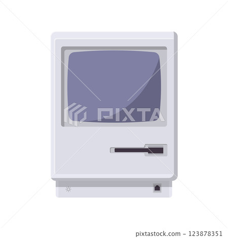 CRT Monitor Flat Illustration. Clean Icon Design Element on Isolated White Background CRT Monitor Flat Illustration. Clean Icon Design Element on Isolated White Background 123878351