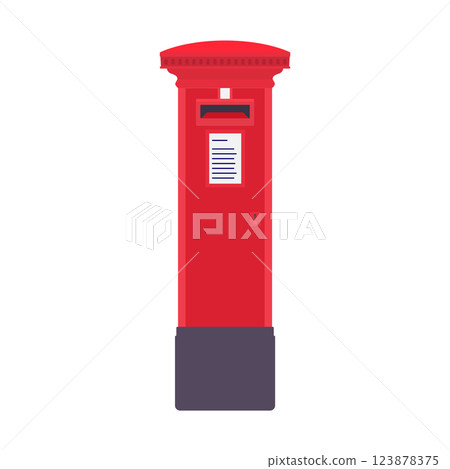 Mailbox Flat Illustration. Clean Icon Design Element on Isolated White Background Mailbox Flat Illustration. Clean Icon Design Element on Isolated White Background 123878375