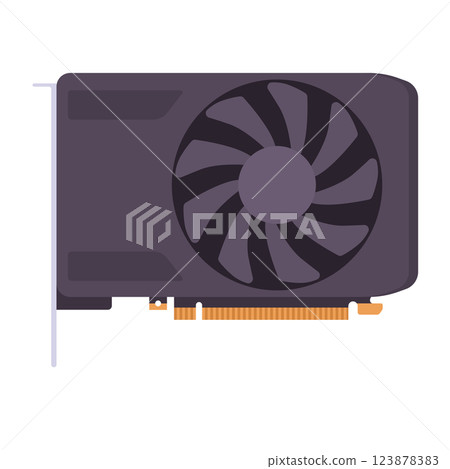 VGA Graphic Card Flat Illustration. Clean Icon Design Element on Isolated White Background 123878383